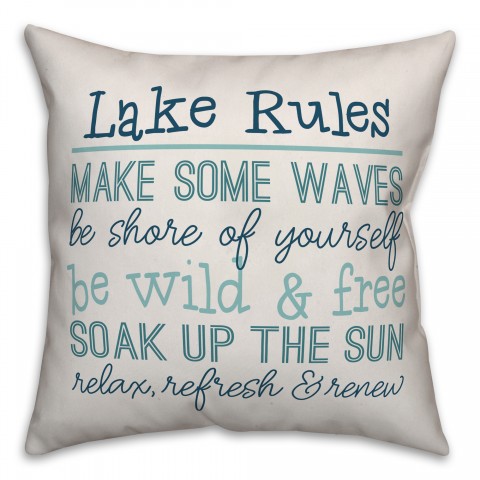 Lake Rules 18x18 Indoor / Outdoor Pillow