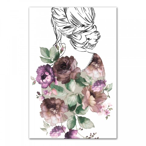 Floral Fashion 12x18 Canvas Wall Art