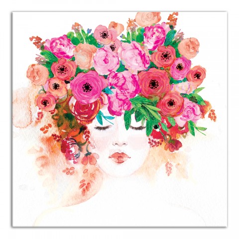 Floral Head Piece 20x20 Canvas Wall Art