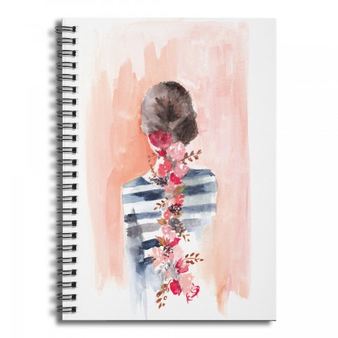 Floral Braid 6x8 Ruled Spiral Notebook