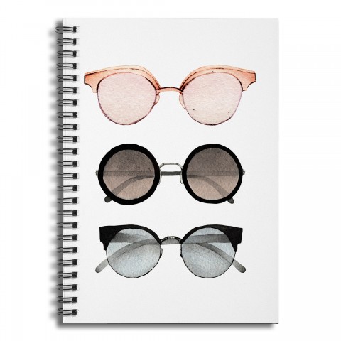 Watercolor Sunnies 6x8 Ruled Spiral Notebook