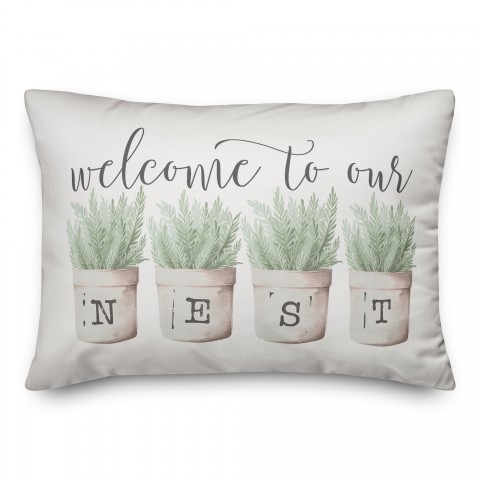 Welcome To Our Nest 14x20 Spun Poly Pillow