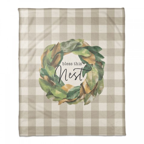 Bless This Nest 50x60 Coral Fleece Blanket
