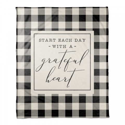 Start Each Day With A Grateful Heart 50x60 Coral Fleece Blanket