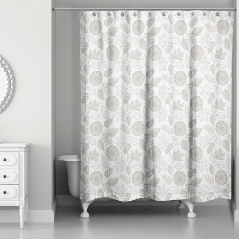 Gray Pumpkin Pattern 71x74 Shower Curtain