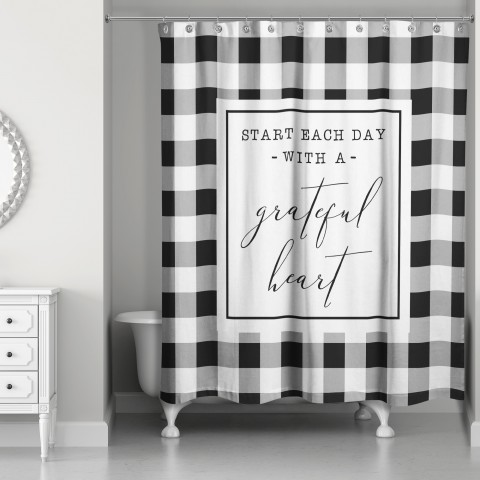 Start Each Day With A Grateful Heart 71x74 Shower Curtain