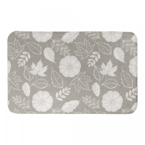 Gray Pumpkin Pattern 34x21 Bath Mat