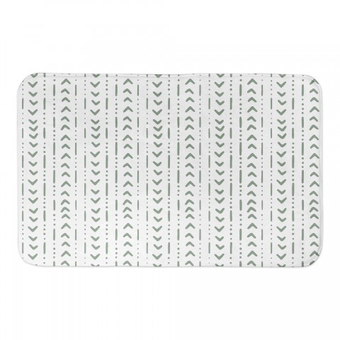 Green Tribal Pattern 34x21 Bath Mat