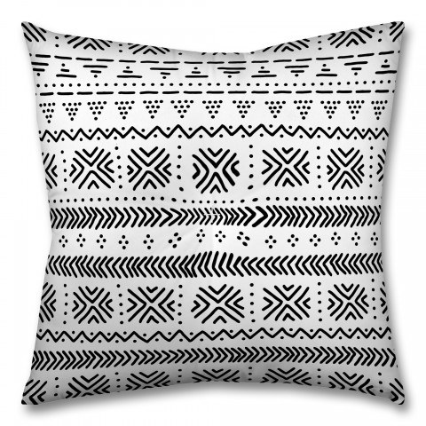 Black and White Tribal Pattern 26x26 Tufted Floor Pillow - Square