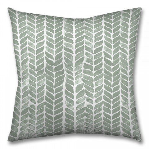 Green Knit Pattern 26x26 Tufted Floor Pillow - Square