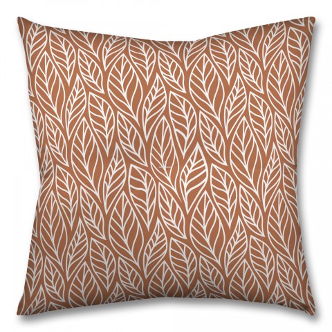 Copper Leaf Pattern 26x26 Tufted Floor Pillow - Square