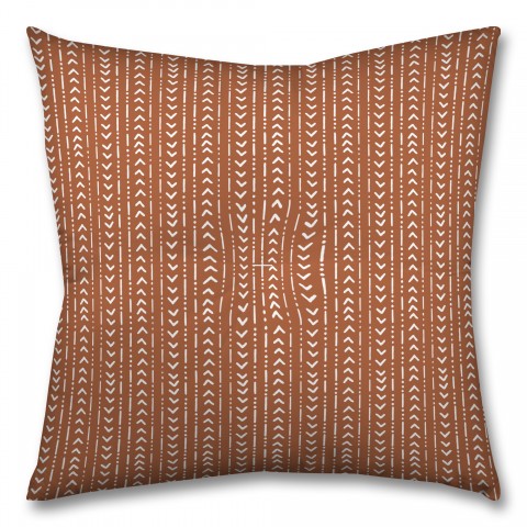 Copper Tribal Pattern 26x26 Tufted Floor Pillow - Square