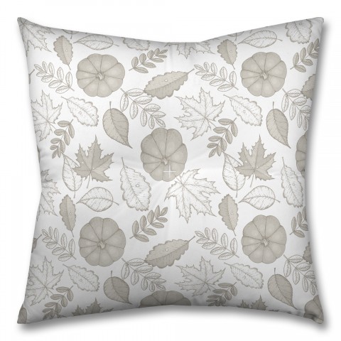 Gray Pumpkin Pattern 26x26 Tufted Floor Pillow - Square