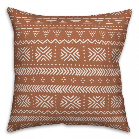 Copper Tribal Pattern 18x18 Spun Poly Pillow