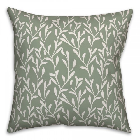 Green Vines Pattern 18x18 Spun Poly Pillow