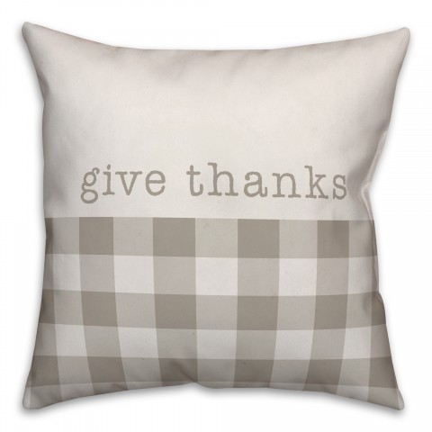 Give Thanks 18x18 Spun Poly Pillow