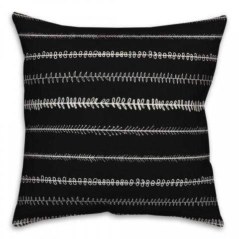 Black and White Abstract Lines 18x18 Spun Poly Pillow
