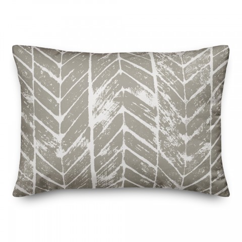 Gray Chevron 14x20 Spun Poly Pillow