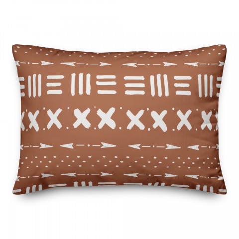 Copper Tribal Pattern 14x20 Spun Poly Pillow