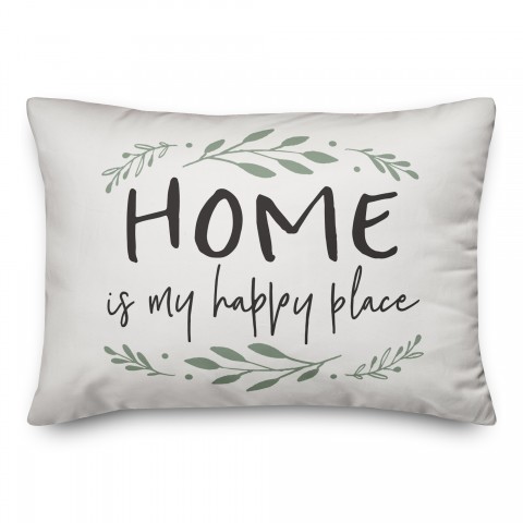 Home Is My Happy Place 14x20 Spun Poly Pillow