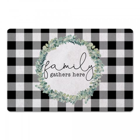 Family Gathers Here 27x18 Floor Mat