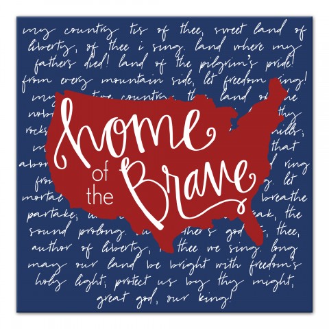 Home of the Brave 16x16 Canvas Wall Art