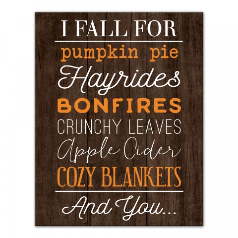 Fall For Autumn Things 11x14 Canvas Wall Art