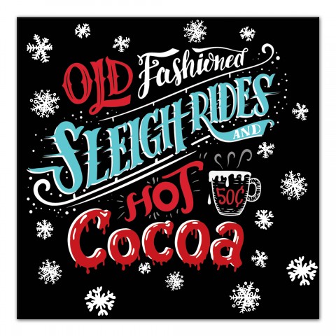 Old Fashioned Sleigh Rides 12x12 Canvas Wall Art