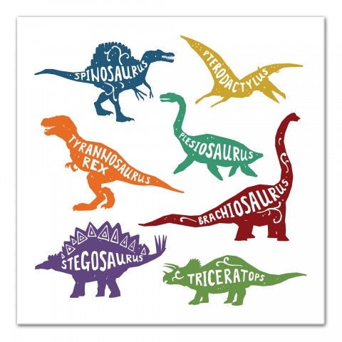 Dinosaur Names 12x12 Canvas Wall Art