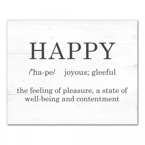 Happy Definition 16x20 Canvas Wall Art