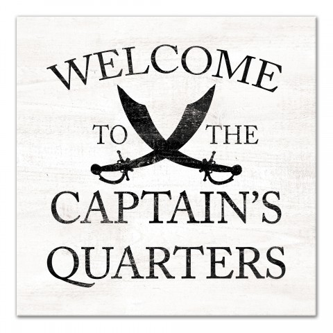Welcome to the Captain's Quarters 16x16 Canvas Wall Art