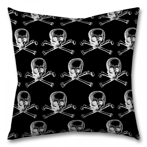 Skull and Crossbones 26x26 Tufted Floor Pillow - Square
