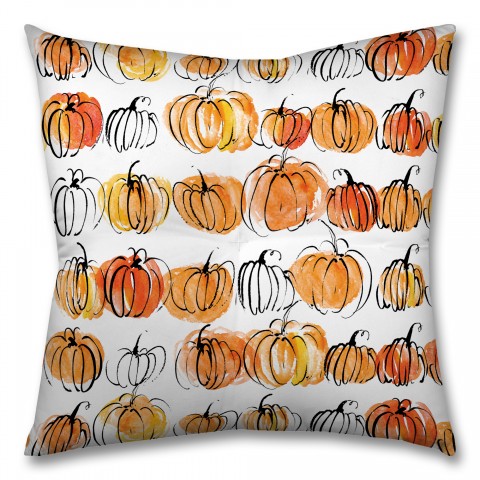 Watercolor Pumpkins 26x26 Tufted Floor Pillow - Square