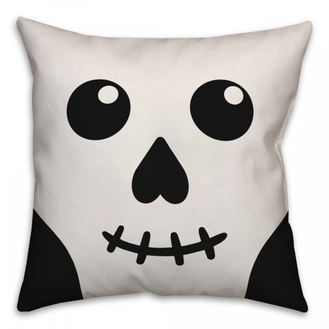 Skull Face 18x18 Spun Poly Pillow