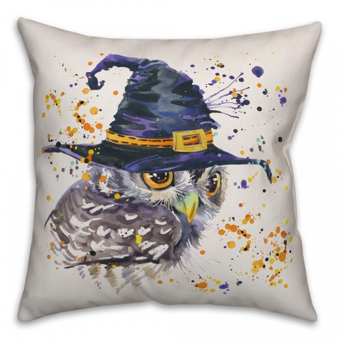Watercolor Owl 18x18 Spun Poly Pillow