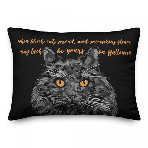 May Luck be yours on Halloween 14x20 Spun Poly Pillow