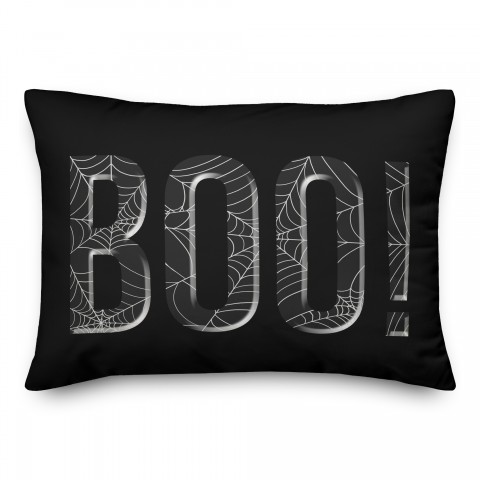 Boo Spiderweb 14x20 Spun Poly Pillow