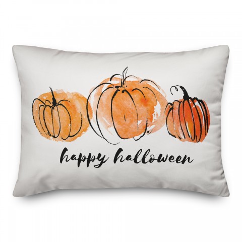 Watercolor Pumpkins 14x20 Spun Poly Pillow