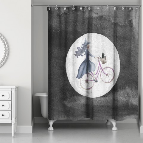 Witch Bike 71x74 Shower Curtain