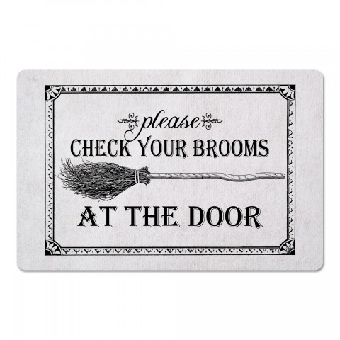 Check Your Brooms at the Door 27x18 Floor Mat