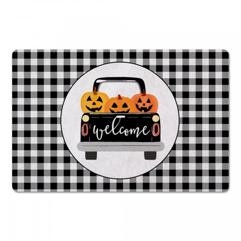 Welcome Jackolantern Truck 27x18 Floor Mat