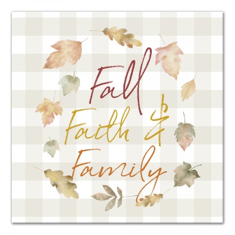 Fall Faith Family 16x16 Canvas Wall Art