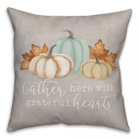 Grateful Hearts 18x18 Spun Poly Pillow