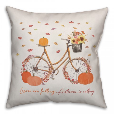 Autumn Bike 18x18 Spun Poly Pillow