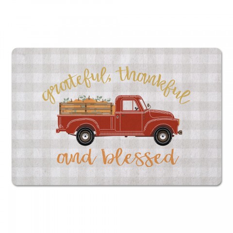 Grateful Thanksgiving Truck 27x18 Floor Mat
