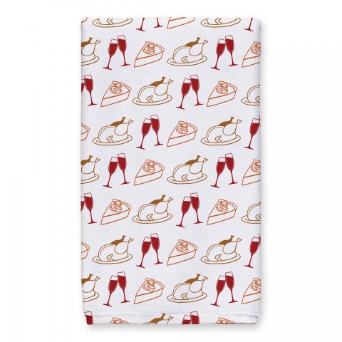 Turkey Pie Wine Pattern 16x25 Towel