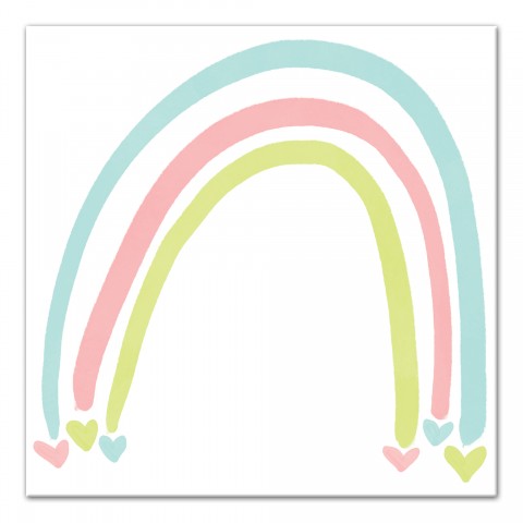 Rainbow Heart 12x12 Canvas Wall Art