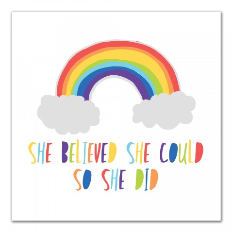 She Believed So She Did 16x16 Canvas Wall Art
