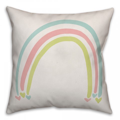 Rainbow Heart 18x18 Spun Poly Pillow