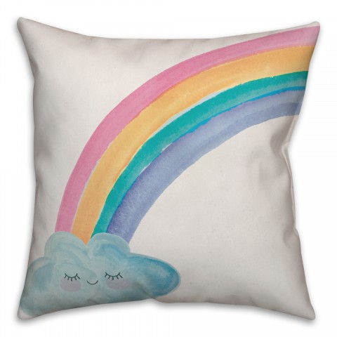 Watercolor Rainbow 18x18 Spun Poly Pillow